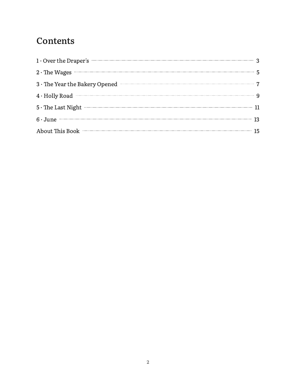 The contents, from Ruth Sample’s sample